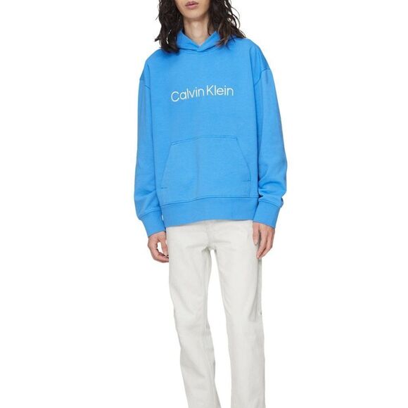 Calvin Klein Men's Relaxed Fit Standard Logo Terry Hoodie - Picture 1 of 6